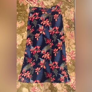 Tommy Bahama Blue, Red & Coral Stretchy Floral Skirt